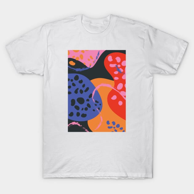 Colorful Retro Abstract Shapes 3 T-Shirt by Colorable